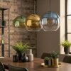 Koyoto Suspension, Boule lumineuse, Suspension Bleu, Or, Vert, Clair, 3 lumières