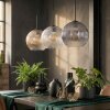 Koyoto Suspension, Boule lumineuse, Suspension Ambre, Clair, Fumé, 3 lumières