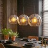 Koyoto Suspension, Boule lumineuse, Suspension Ambre, 3 lumières