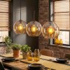 Koyoto Suspension, Boule lumineuse, Suspension Ambre, 3 lumières
