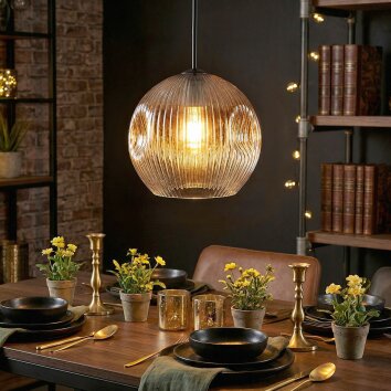 Ripoll Suspension, Boule lumineuse, Suspension Ambre, Clair, 1 lumière