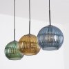 Koyoto Suspension, Boule lumineuse, Suspension Bleu, Or, Vert, 3 lumières