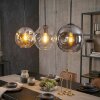 Ripoll Suspension, Boule lumineuse, Suspension Ambre, Clair, Fumé, 3 lumières