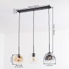 Ripoll Suspension, Boule lumineuse, Suspension Ambre, Clair, Fumé, 3 lumières