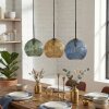 Koyoto Suspension, Boule lumineuse, Suspension Bleu, Or, Vert, 3 lumières