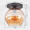 Koyoto Plafonnier, Boule lumineuse 25 cm Ambre, 1 lumière