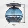 Koyoto Plafonnier, Boule lumineuse 25 cm Bleu, 1 lumière