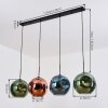 Ripoll Suspension, Boule lumineuse, Suspension Bleu, Vert, Cuivré, 4 lumières