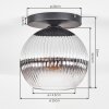 Koyoto Plafonnier, Boule lumineuse 26 cm Clair, Fumé, 1 lumière