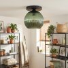 Koyoto Plafonnier, Boule lumineuse 25 cm Vert, 1 lumière