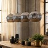 Ripoll Suspension, Boule lumineuse, Suspension Chrome, Fumé, 4 lumières