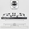 Ripoll Suspension, Boule lumineuse, Suspension Chrome, Fumé, 4 lumières