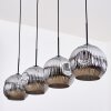Ripoll Suspension, Boule lumineuse, Suspension Chrome, Fumé, 4 lumières