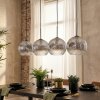 Ripoll Suspension, Boule lumineuse, Suspension Chrome, Clair, Fumé, 4 lumières