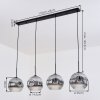 Ripoll Suspension, Boule lumineuse, Suspension Chrome, Clair, Fumé, 4 lumières