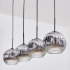 Ripoll Suspension, Boule lumineuse, Suspension Chrome, Clair, Fumé, 4 lumières