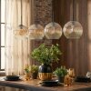 Ripoll Suspension, Boule lumineuse, Suspension Ambre, Clair, 4 lumières