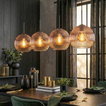 Ripoll Suspension, Boule lumineuse, Suspension Clair, Cuivré, 4 lumières
