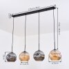 Ripoll Suspension, Boule lumineuse, Suspension Ambre, Fumé, 4 lumières