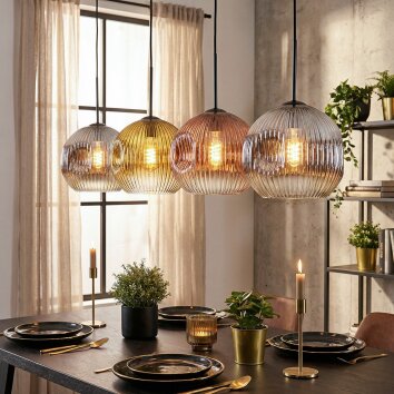 Ripoll Suspension, Boule lumineuse, Suspension Chrome, Or, Clair, Cuivré, Fumé, 4 lumières