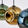 Ripoll Suspension, Boule lumineuse, Suspension Bleu, Or, Vert, 4 lumières