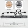 Ripoll Suspension, Boule lumineuse, Suspension Ambre, Fumé, 3 lumières