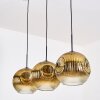 Ripoll Suspension, Boule lumineuse, Suspension Or, Clair, 3 lumières