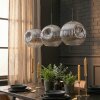 Ripoll Suspension, Boule lumineuse, Suspension Chrome, Fumé, 3 lumières
