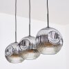 Ripoll Suspension, Boule lumineuse, Suspension Chrome, Fumé, 3 lumières