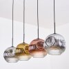 Ripoll Suspension, Boule lumineuse, Suspension Chrome, Or, Clair, Cuivré, Fumé, 4 lumières