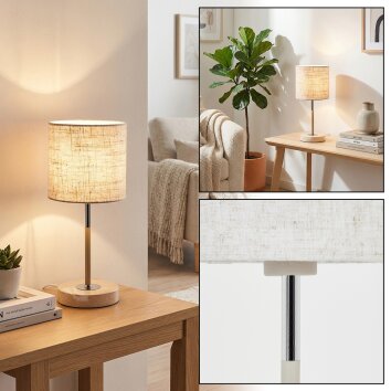 Ganik Lampe à poser Chrome, Crème, Sable, 1 lumière