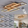 Kelar Plafonnier LED Couleur bois, Noir, 1 lumière, Télécommandes