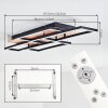Kelar Plafonnier LED Couleur bois, Noir, 1 lumière, Télécommandes