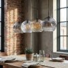 Ripoll Suspension, Boule lumineuse, Suspension Ambre, Clair, Fumé, 4 lumières