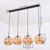 Ripoll Suspension, Boule lumineuse, Suspension Ambre, 4 lumières
