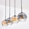 Ripoll Suspension, Boule lumineuse, Suspension Ambre, Clair, Fumé, 4 lumières