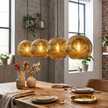 Ripoll Suspension, Boule lumineuse, Suspension Or, 4 lumières