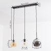 Koyoto Suspension, Boule lumineuse, Suspension Ambre, Chrome, Clair, Fumé, 3 lumières