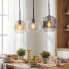 Koyoto Suspension, Boule lumineuse, Suspension Ambre, Clair, Fumé, 3 lumières