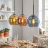 Koyoto Suspension, Boule lumineuse, Suspension Bleu, Or, Cuivré, 3 lumières