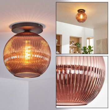 Koyoto Plafonnier, Boule lumineuse 30 cm Cuivré, 1 lumière