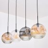 Ripoll Suspension, Boule lumineuse, Suspension Ambre, Clair, Fumé, 4 lumières