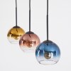Koyoto Suspension, Boule lumineuse, Suspension Bleu, Or, Clair, Cuivré, 3 lumières