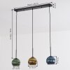 Koyoto Suspension, Boule lumineuse, Suspension Bleu, Or, Vert, 3 lumières
