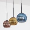 Koyoto Suspension, Boule lumineuse, Suspension Bleu, Or, Cuivré, 3 lumières
