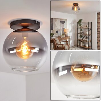 Koyoto Plafonnier, Boule lumineuse 30 cm Clair, Fumé, 1 lumière