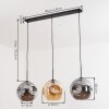 Ripoll Suspension, Boule lumineuse, Suspension Ambre, Fumé, 3 lumières