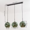 Ripoll Suspension, Boule lumineuse, Suspension Vert, 3 lumières