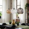 Ripoll Suspension, Boule lumineuse, Suspension Ambre, Clair, Fumé, 3 lumières