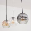 Ripoll Suspension, Boule lumineuse, Suspension Ambre, Clair, Fumé, 3 lumières